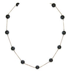 Gold Chain Necklace with Hematite 5