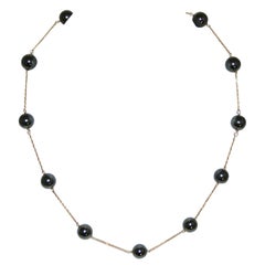 Retro Gold Chain Necklace with Hematite