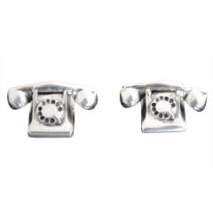 Telephone Cufflinks in Sterling Silver