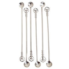 William Spratling Silver Iced Tea Spoons