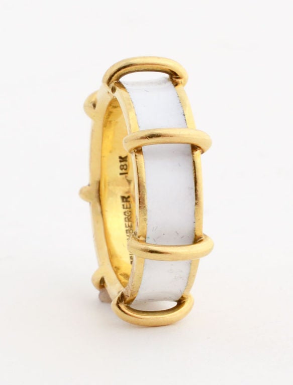 Tiffany & Co. Schlumberger Enamel Gold Ring In Excellent Condition In Darnestown, MD
