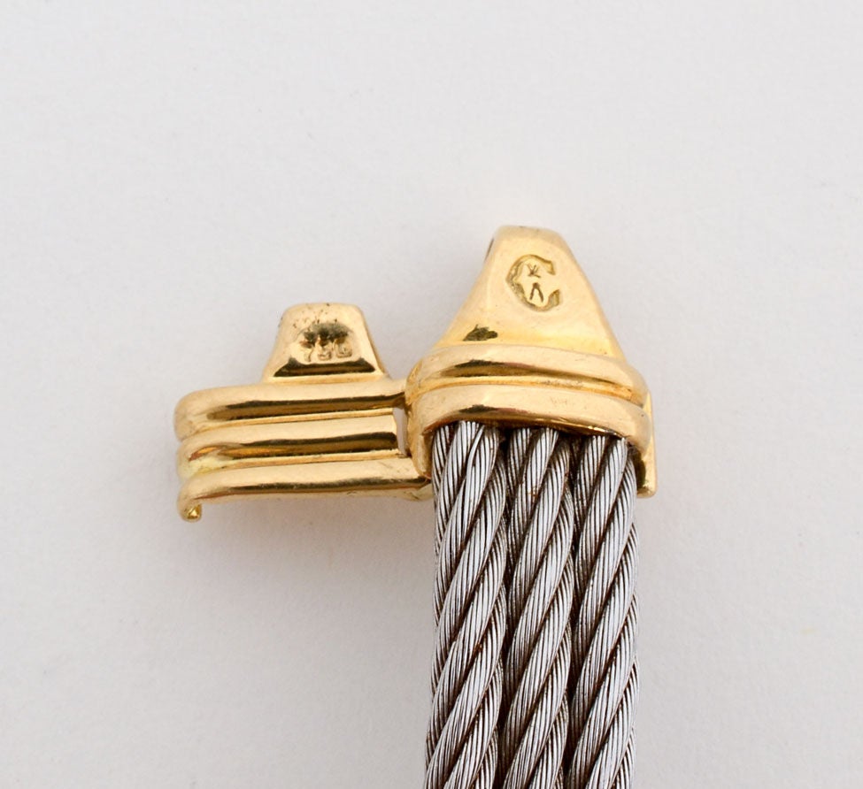 philippe charriol gold and steel cable bracelet