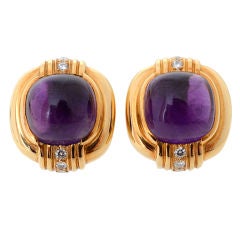 Amethyst and Diamond Earrings from Gumps