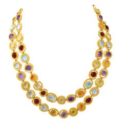 Long Gold Chain with Semi Precious Stones 1