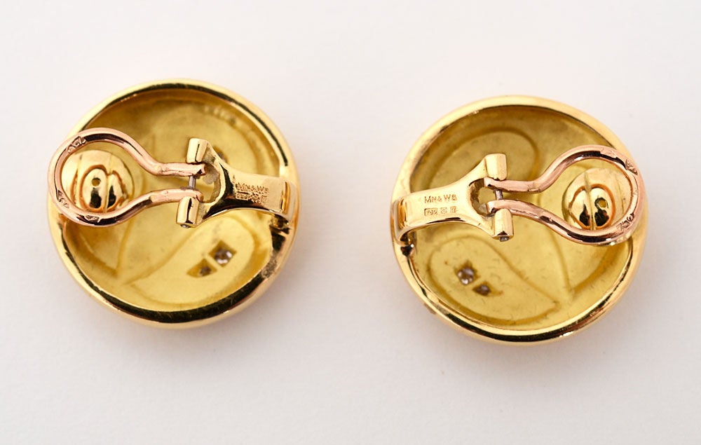 Mappin and Webb Enamel Gold Bracelet and Earrings