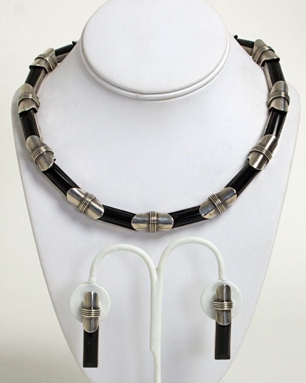 Antonio Pineda Silver Necklace and Earrings