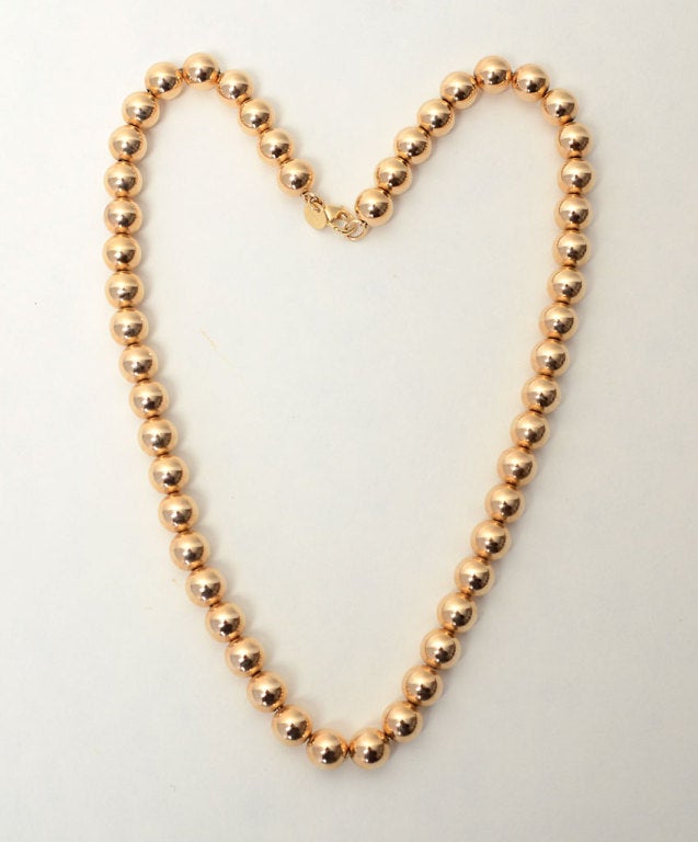 TIFFANY Gold Beads Necklace at 1stDibs tiffany gold bead necklace