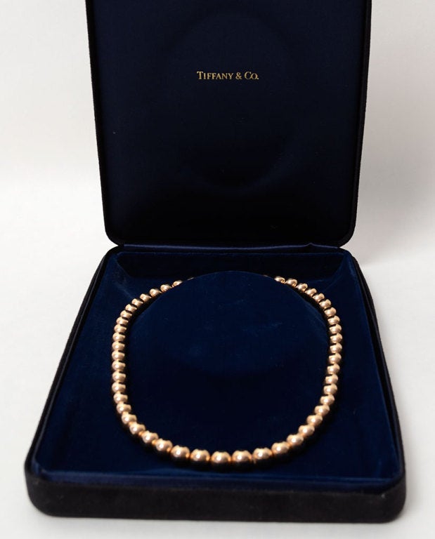 TIFFANY Gold Beads Necklace at 1stDibs tiffany gold bead necklace