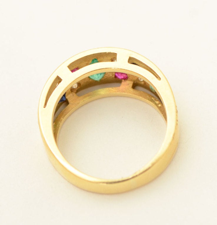 Goldring mit mehreren Steinen im Zustand „Hervorragend“ in Darnestown, MD
