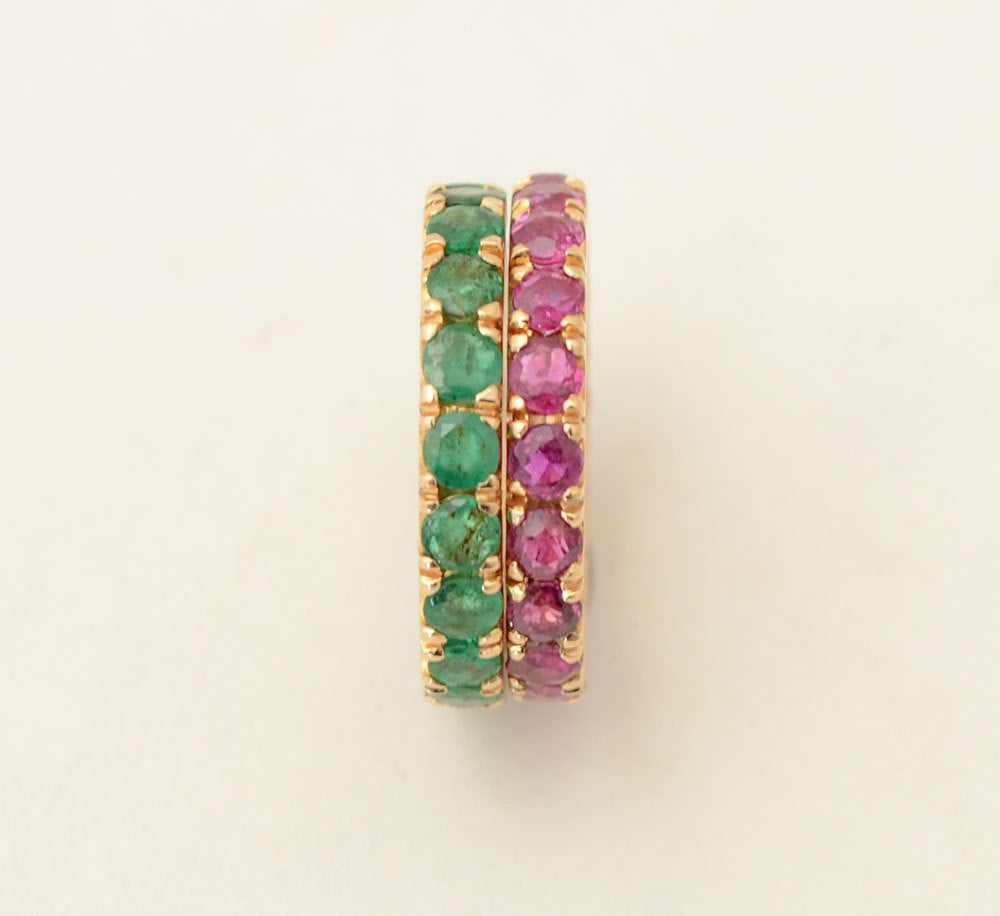 Ruby and Emerald Eternity Bands In Good Condition In Darnestown, MD