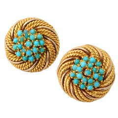 Turquoise Gold Earrings