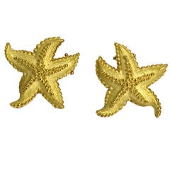 Tiffany Gold Starfish Earrings