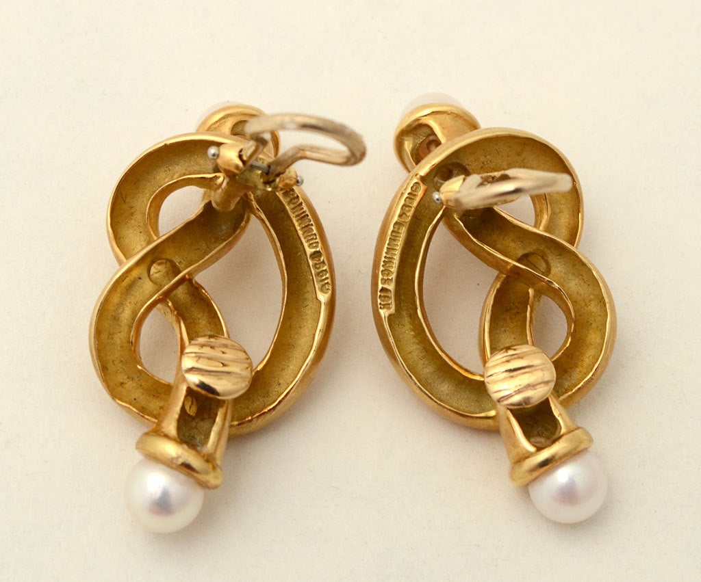 Women's ANGELA CUMMINGS Gold Earrings with Pearls