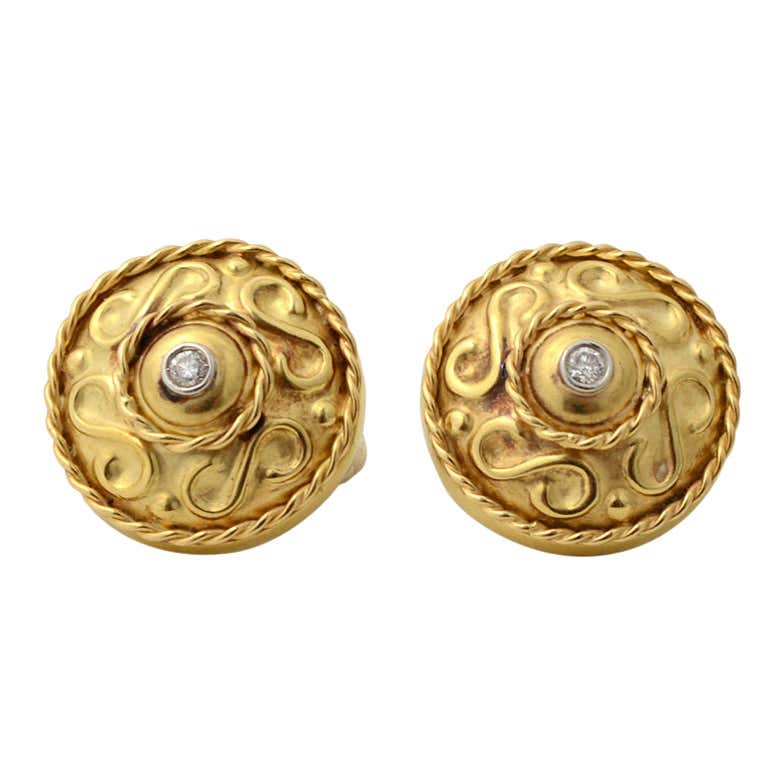 Diamond Starburst Gold Rope Earrings at 1stDibs | starburst ropes ...