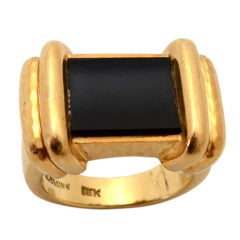 ANDREW CLUNN Gold Ring with Onyx