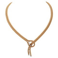 Vintage Gold and Diamonds Lariat Necklace