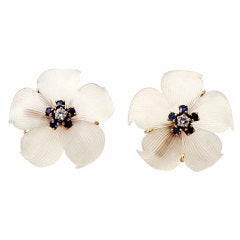 TIFFANY Rock Crystal Flower Earrings