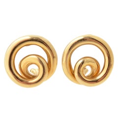 Vintage ANGELA CUMMINGS Gold Earrings