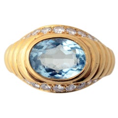 Bulgari Aquamarine Diamond Ring