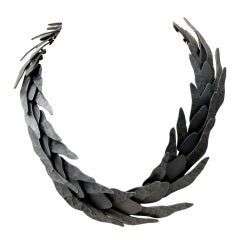 Oxidiertes Silber Federn Halskette
