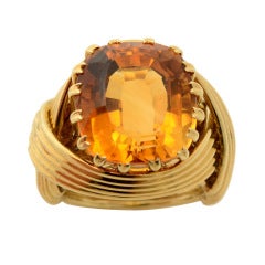 SCHLUMBERGER Gold and Citrine Ring