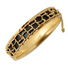 Gold and Enamel Bangle Bracelet 4
