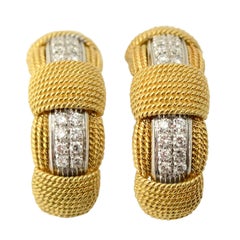 Robert Coin Diamond Gold Earrings