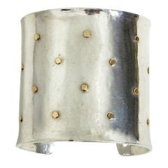 Silver and Gold Huge Cuff Bracelet