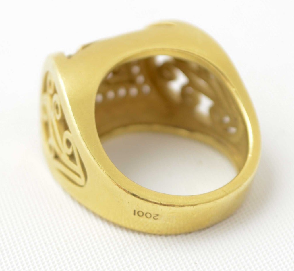 Barry Kieselstein Cord Diamond Gold Ring In Excellent Condition In Darnestown, MD