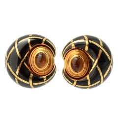 Citrine and Enamel Earrings 7