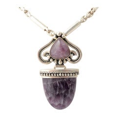 Silver and Amethyst Pendant necklace 8
