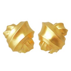 Angela Cummings Gold CrissCross Earrings 8