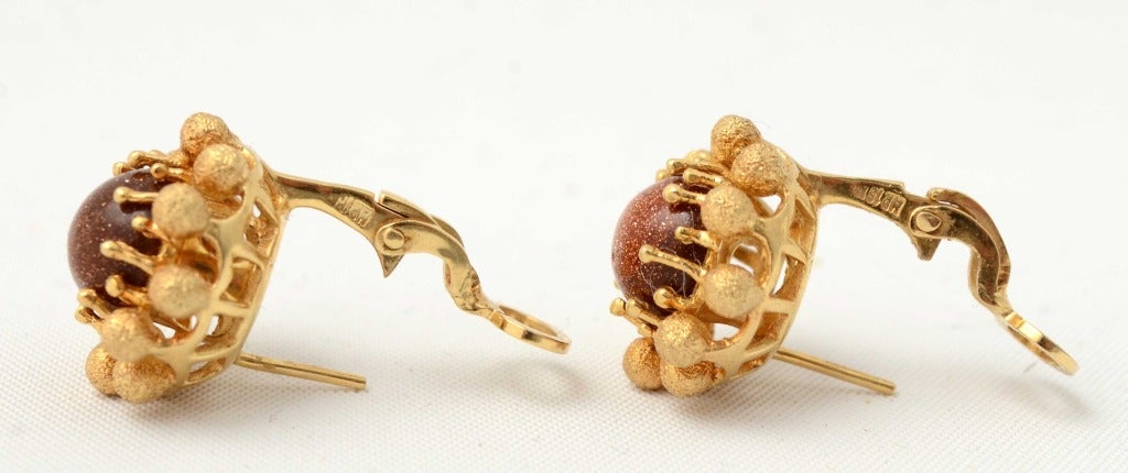 Boucles d'oreilles pierre d'or Neuf - En vente à Darnestown, MD