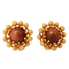 Boucles d'oreilles pierre d'or