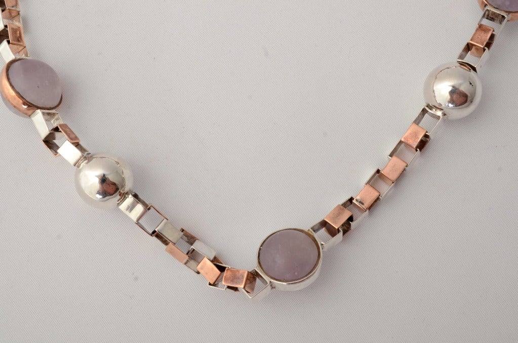 Silber und Kupfer Lange Kette Halskette im Zustand „Neu“ im Angebot in Darnestown, MD