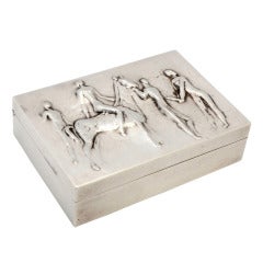 Silver Repousse Box with Horse