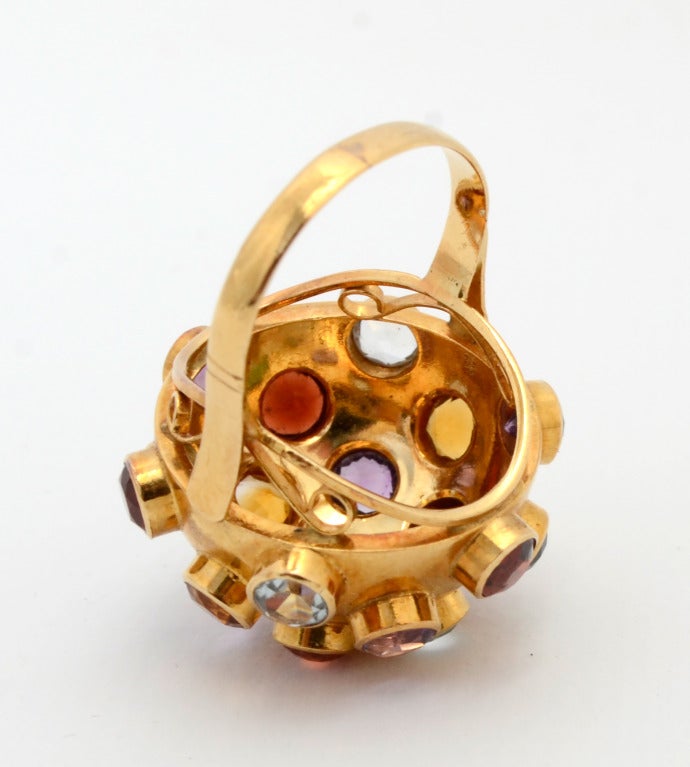 Gold Sputnik Ring In Excellent Condition In Darnestown, MD