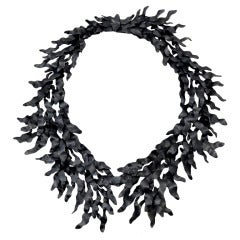 Eduardo Herrera Oxidized Silver Seaweed Necklace