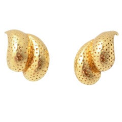 Tiffany Gold Double Lobed Earrings 12