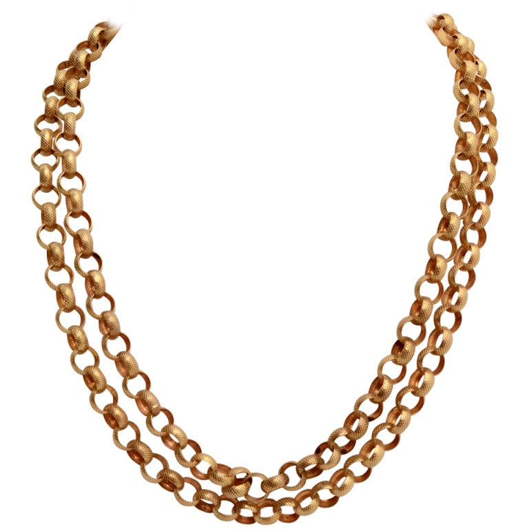 Long Gold Chain Necklace at 1stDibs