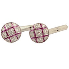 Vintage Ruby Diamond Cufflinks