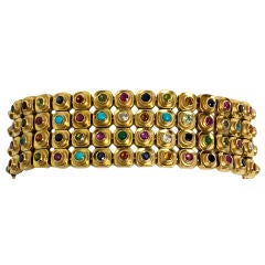Gold Bracelet with Stones