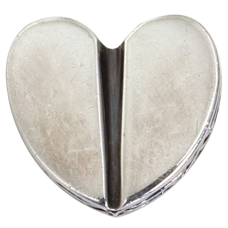 Kieselstein-Cord Silver Heart Brooch For Sale