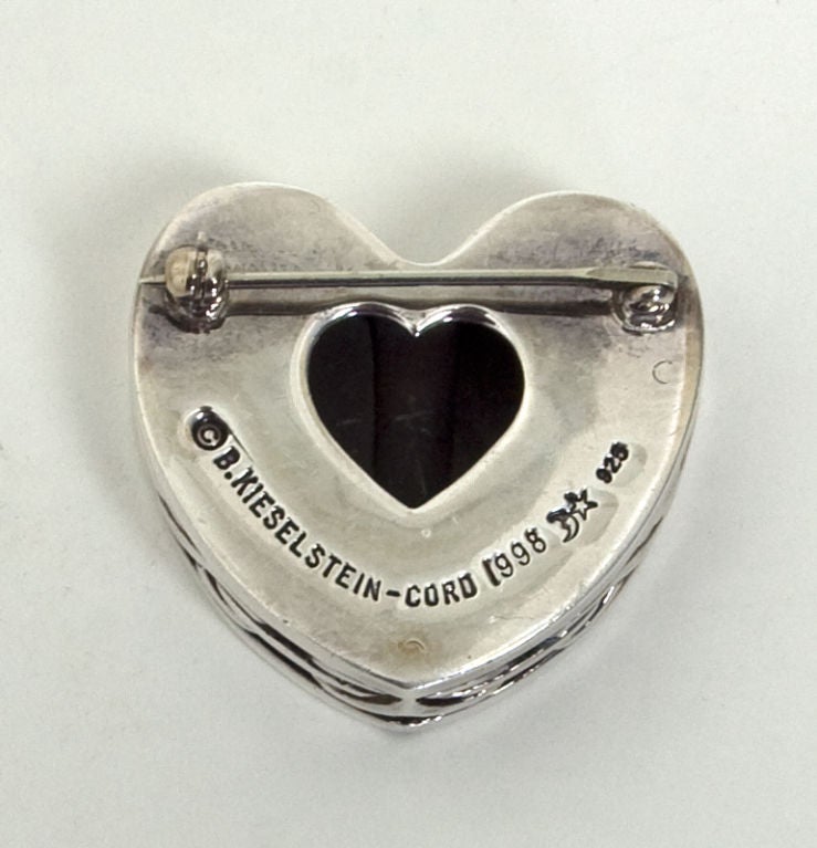 silver heart pin
