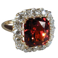 TIFFANY & CO. Spessartite Garnet Diamond Cluster Ring