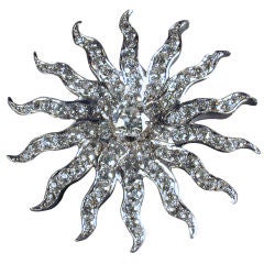 Antique Classic American Diamond Sunburst Brooch