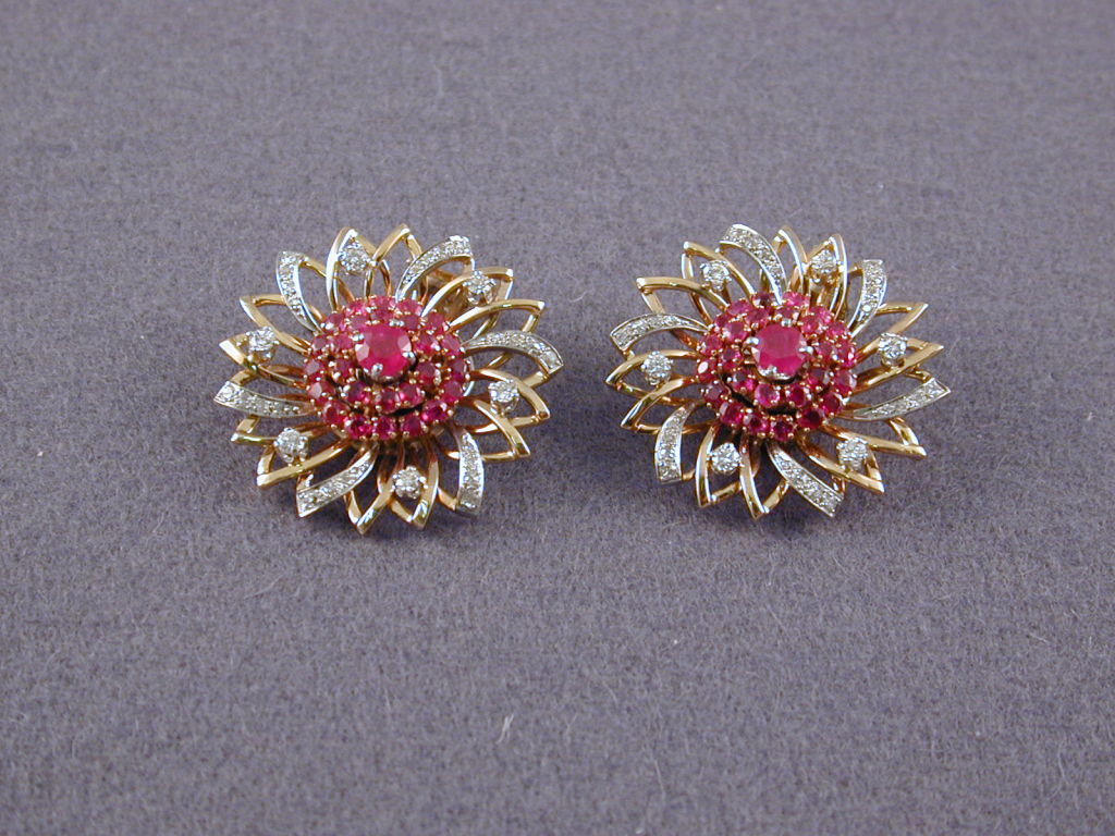 Ruby & Diamond Earrings