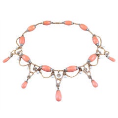 CESAR ROCCHEGGIANI Victorian Coral Diamond Necklace