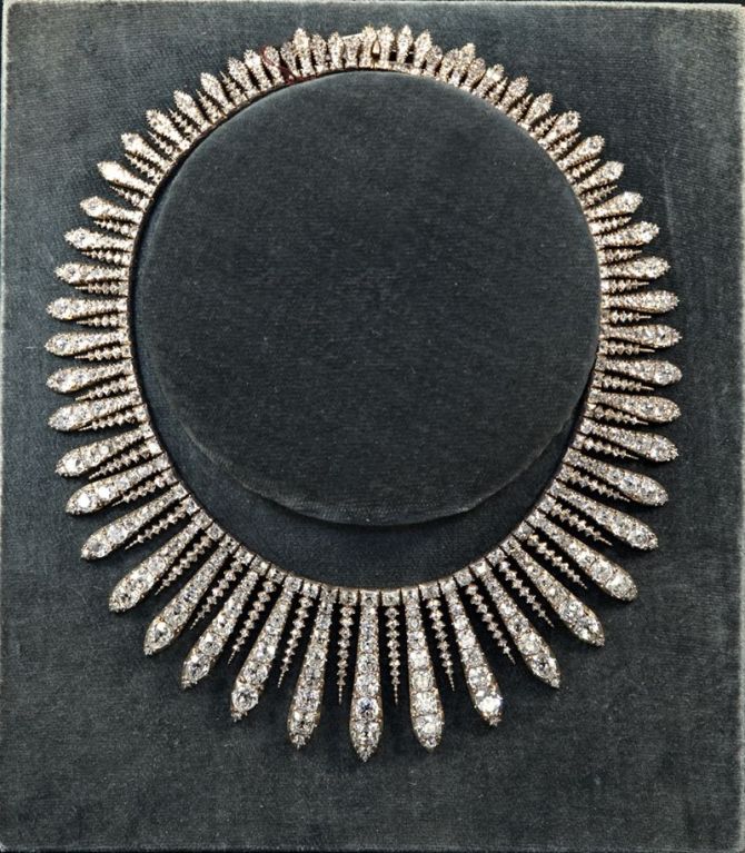 William IV Period. 15kt Gold & Silver & Diamond Necklace, England, Circa 1835.
