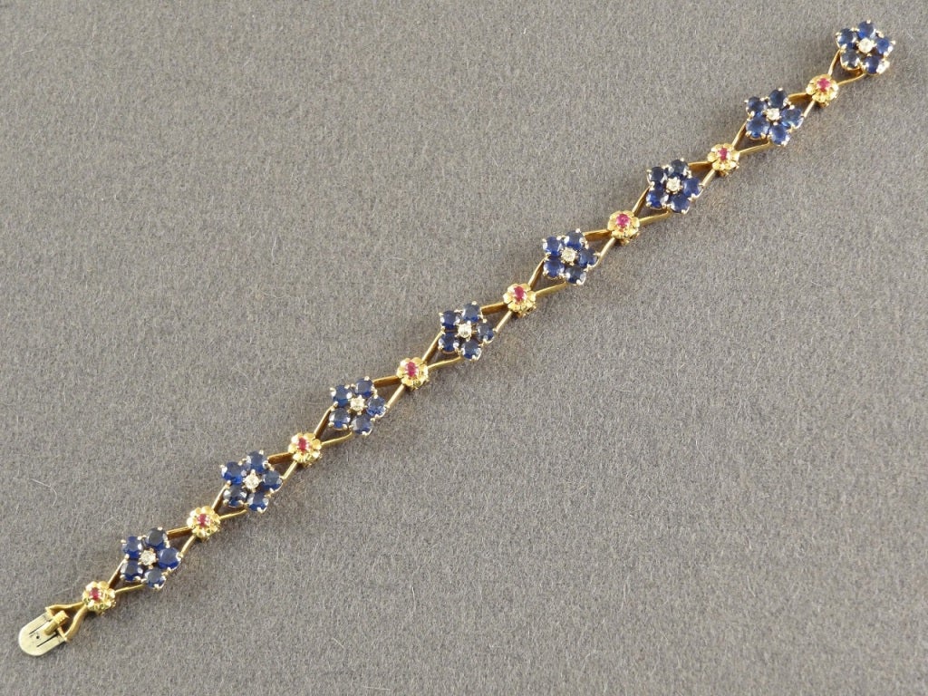 18kt Gold, Sapphire & Ruby Bracelet, Van Cleef & Arpels, NY made circa 1970